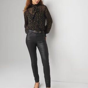 WHBM High-Rise Coated Skinny Jeans Black Size 10